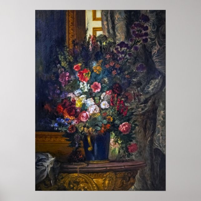 Poster Delacroix - Vase Fleur Avec Console 1849 (Devant)