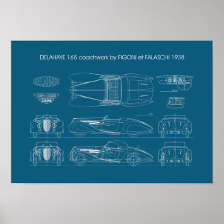 Poster Delahaye 165 Figoni et Falaschi