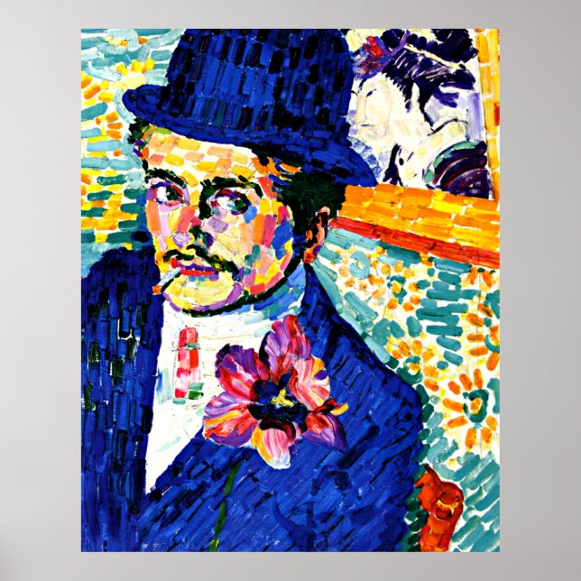Poster Delaunay - Homme avec une tulipe, art (Devant)