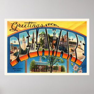 Poster Delaware State DE Vieux Vintage voyage Carte posta
