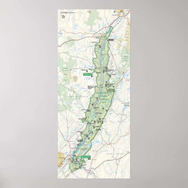 Poster Delaware Water Gap Zone nationale de loisirs (Devant)