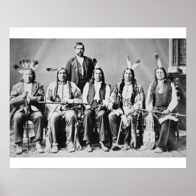 Poster Délégation des chefs sioux, dirigée par Red Cloud  (Devant)