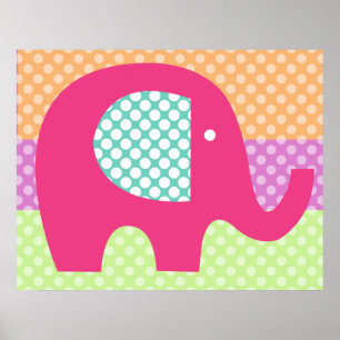 Poster d'éléphant pointillé
