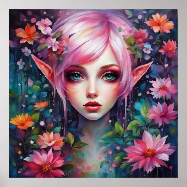 Poster d'elfe rose (Devant)