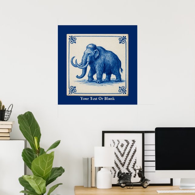 Poster Delft Wooly Mammoth (Bureau à domicile)
