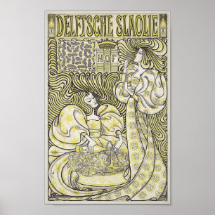 Poster Delftsche Slaolie art nouveau