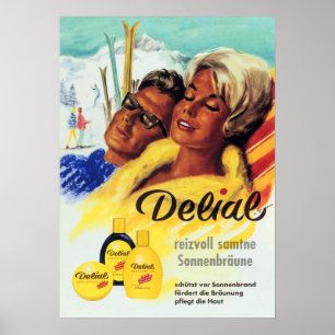Poster DELIAL délicieusement velours Lotion Sun Tan Allem