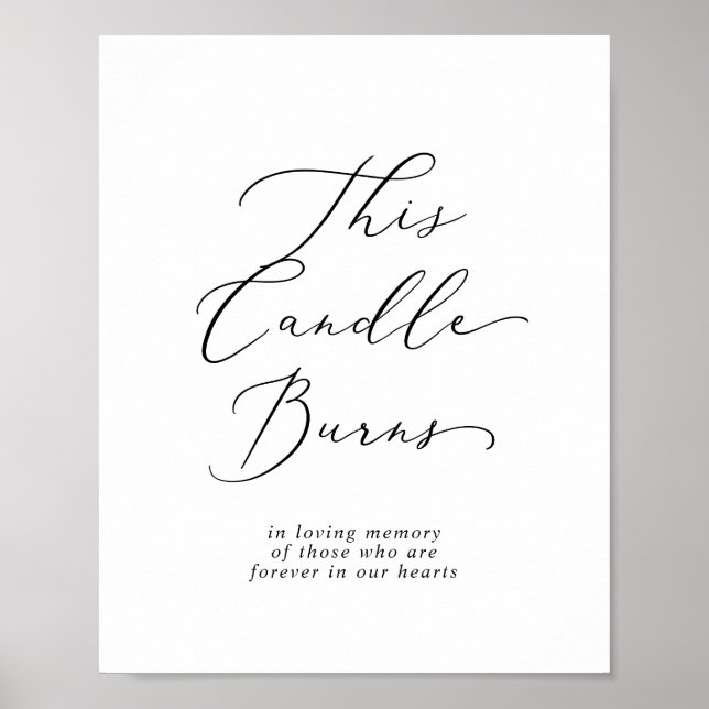 Poster Délicate Cette Bougie Brûle Signe de Mariage Mémor (Devant)