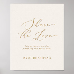 Poster Delicate Gold Cream Partagez Le Hashtag Love Maria