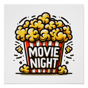 Poster Délice de soirée cinéma Popcorn ludique