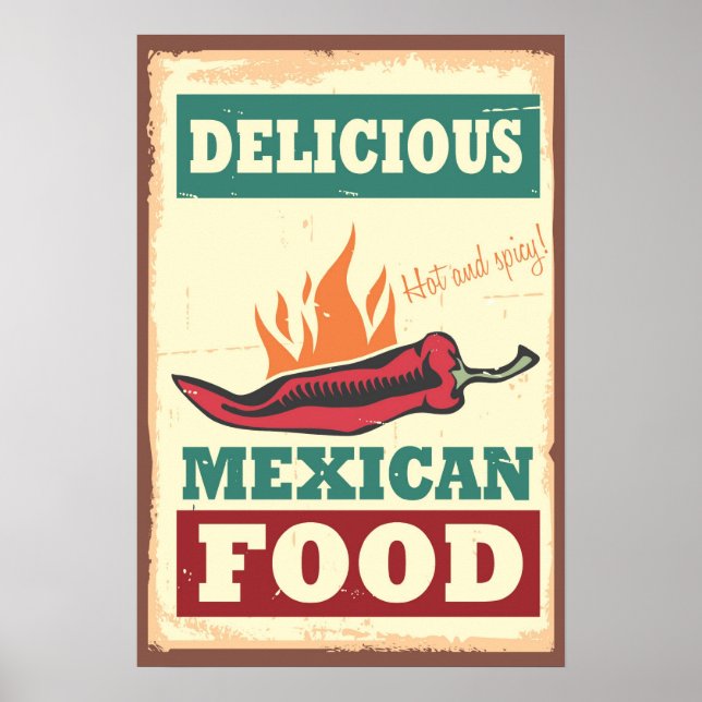 Poster Délicieuse cuisine mexicaine (Devant)