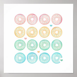 Poster Délicieux donuts pastel