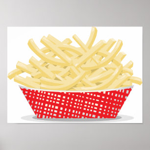 Poster Délicieux frites français Retro Restauration rapid