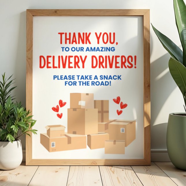 Poster Delivery Driver Thank You Sign (Créateur téléchargé)