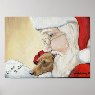 Poster Demande d'impression Père Noël de Dachshund