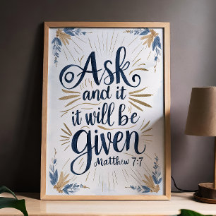 Poster Demandez et il vous sera donné Matthieu 7:7 Arture