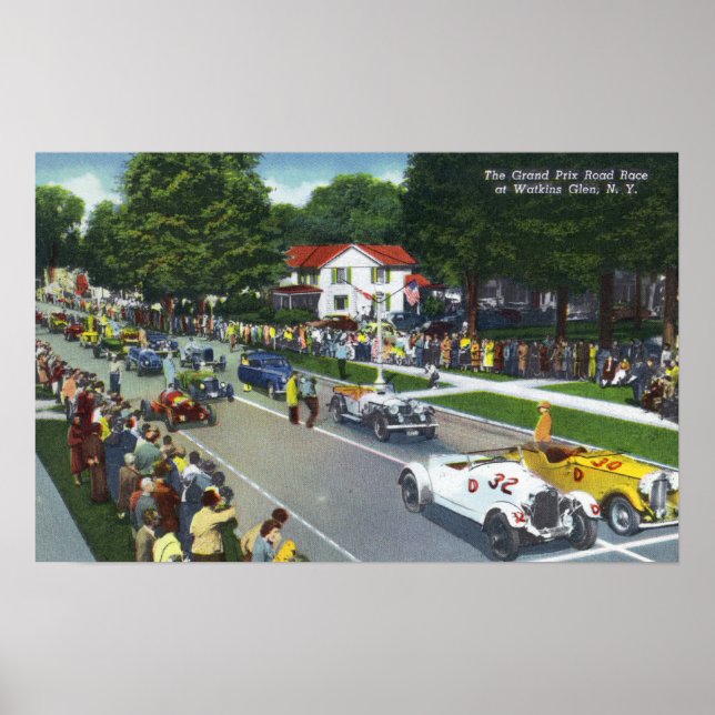 Poster Démarrage à la course automobile du Grand Prix (Devant)