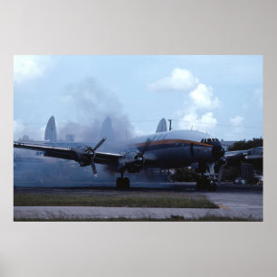 Poster Démarrage de la Super Constellation Lockheed L-104