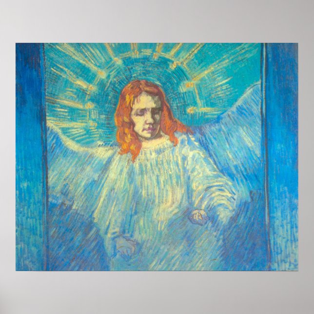 Poster Demi-figure d'un ange par Vincent van Gogh (Devant)