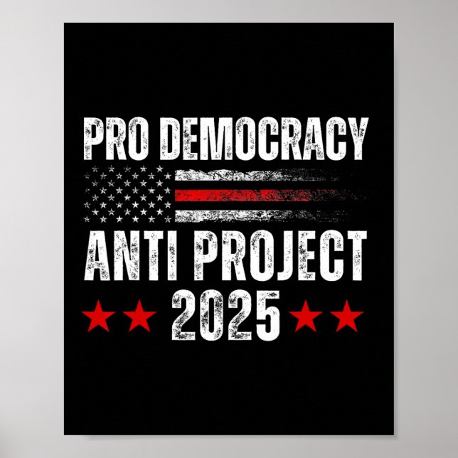 Poster Démocratie Anti Project 2025 Stop Project 2025 Ant (Devant)