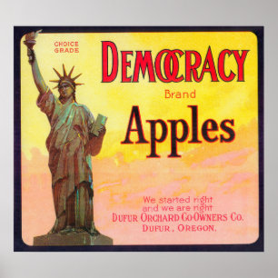 Poster Démocratie Apple LabelDufur, OU