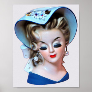 Poster Démocratie Belle Head Vase Bonnet Lady