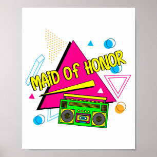 Poster Demoiselle d'honneur des années 90 Squad de mariée