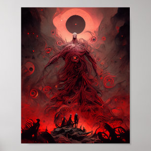 Poster Démon géant Créature Imaginaire foncé Horreur