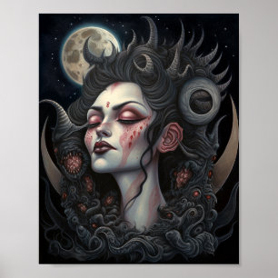 Poster Demon Woman Queen Dark Imaginaire Art