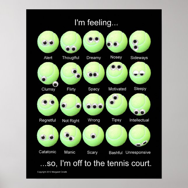 Poster d'émotions des balles de tennis (Devant)