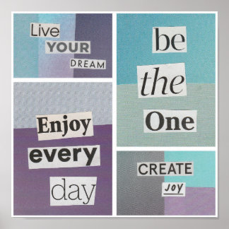 Poster d'encouragement violet et bleu
