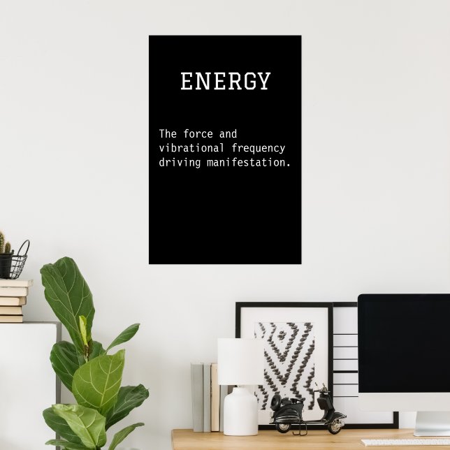 Poster d'énergie noir et blanc - Inspiration moder (Bureau à domicile)