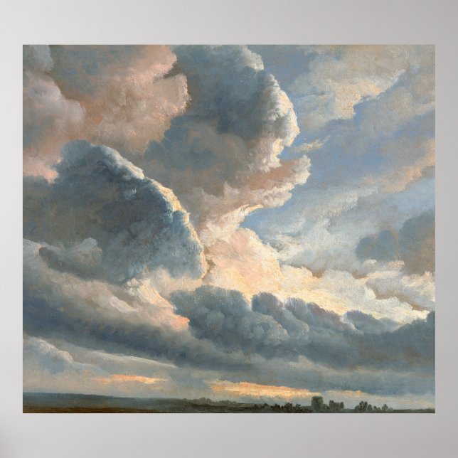 Poster Denis' Étude des nuages avec coucher de soleil prè (Devant)