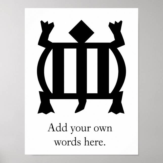 Poster Denkyem | Symbole d'adaptabilité et de propreté (Devant)