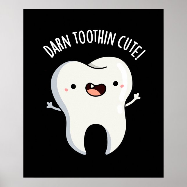 Poster Dent foncée dans mignonne amusant jeu de dents Bis (Devant)