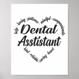 Poster Dental Assistant Heart Word Cloud