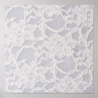 Poster Dentelle blanche Motif dentelle Arrière - plan pur