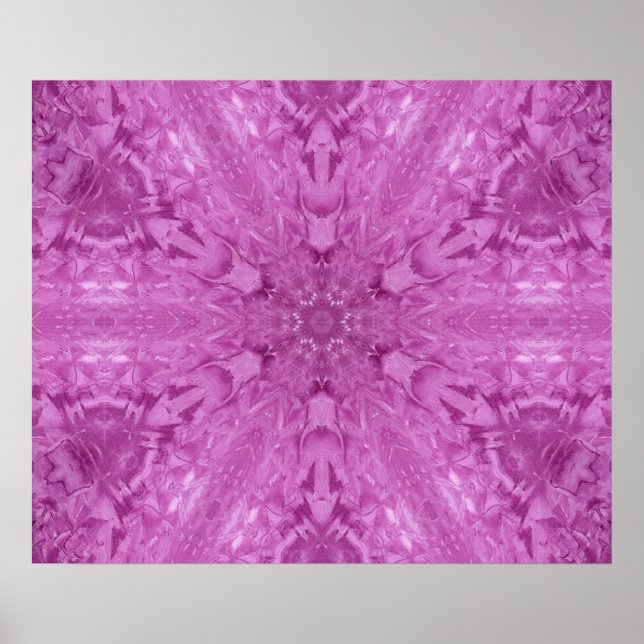 Poster Dentelle féminine rose Kaleidoscope Flocon de neig (Devant)