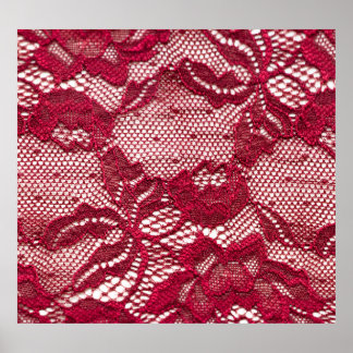 Poster Dentelle rouge : textile jacquard élastique.