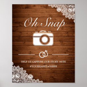 Poster Dentelle Rustique En Bois Et Blanc Du Panneau Mari