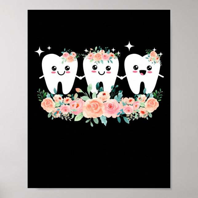 Poster Dentiste Dental Assistant Oral Hygiéniste Dent (Devant)