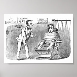 Poster Dentiste vintage, extrayant des dents sans douleur