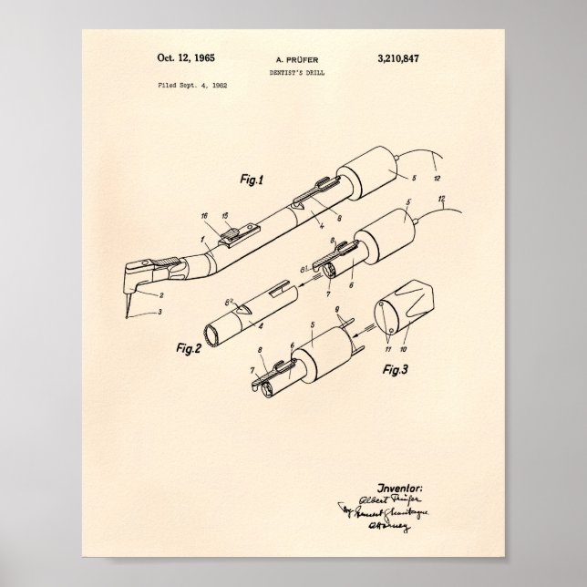 Poster Dentist's Drill 1965 Brevet Art Old Peper (Devant)