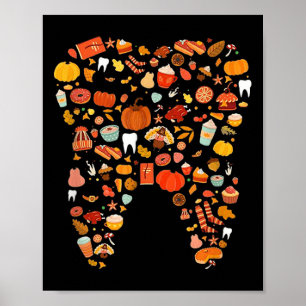 Poster Dents de dents Happy Fall Y'all Dental Dentist Mer