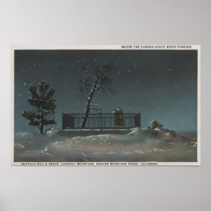 Poster Denver, Co - vue de la tombe de Buffalo Bill