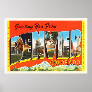 Poster Denver Colorado CO Vieux souvenir Vintage voyage