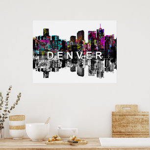 Poster Denver, Colorado en graffiti