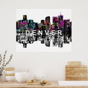 Poster Denver, Colorado en graffiti