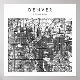 Poster Denver Colorado Minimum Modern Street Map