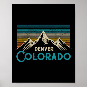 Poster Denver Colorado Montagnes Vintage Souvenir de rand